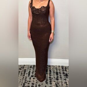 Chic Brown Maxi Dress